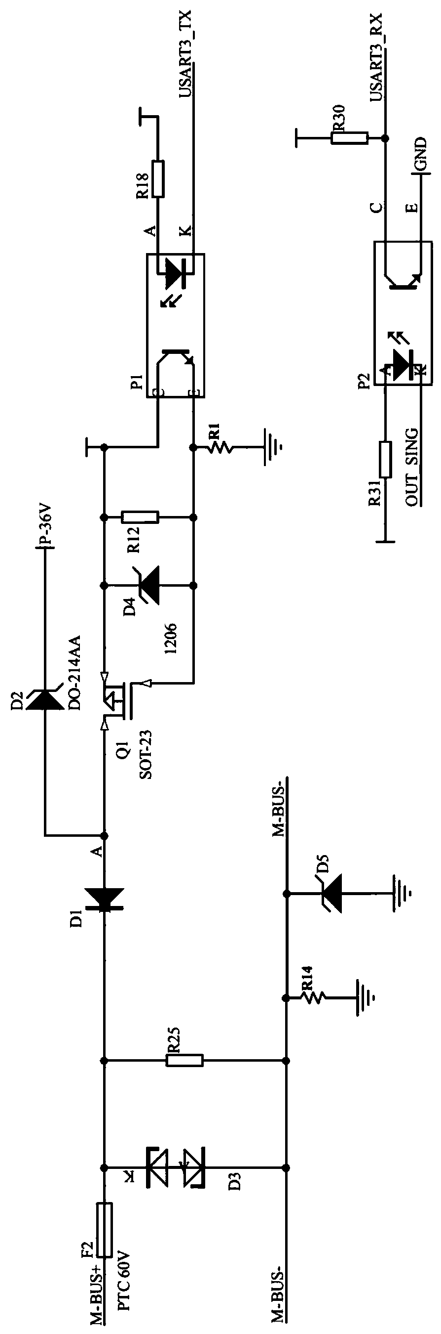 MBUS communication host circuit, communication method and device, equipment and storage medium