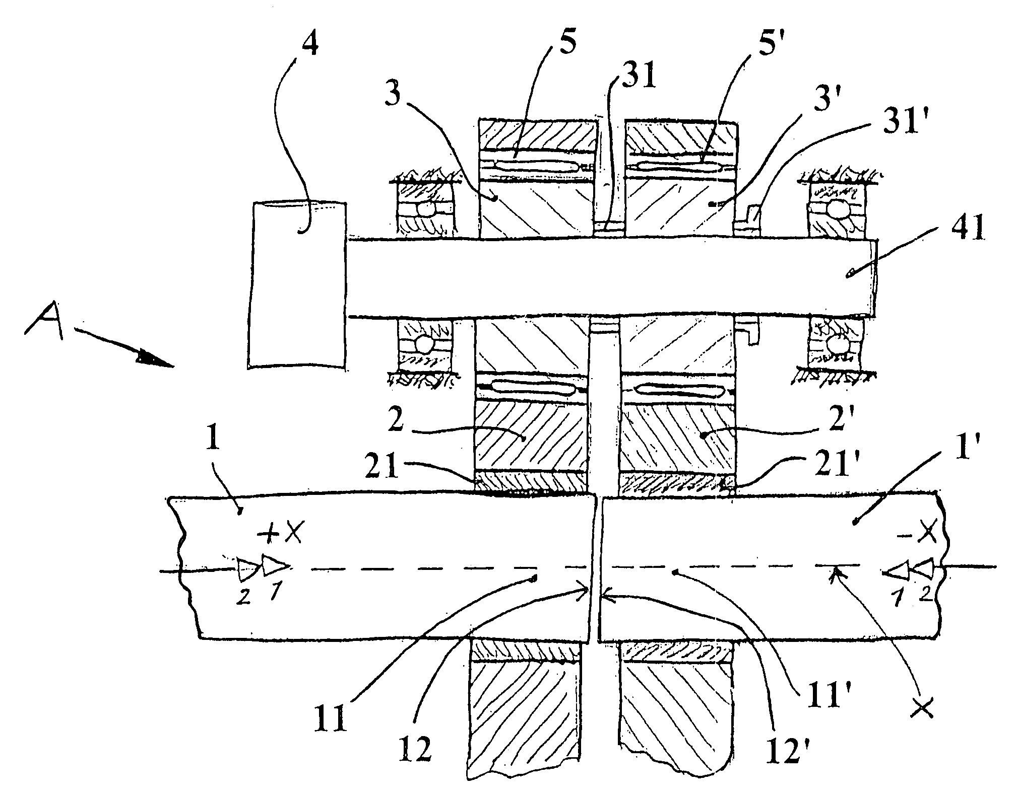 Device and method for joining the faces of parts