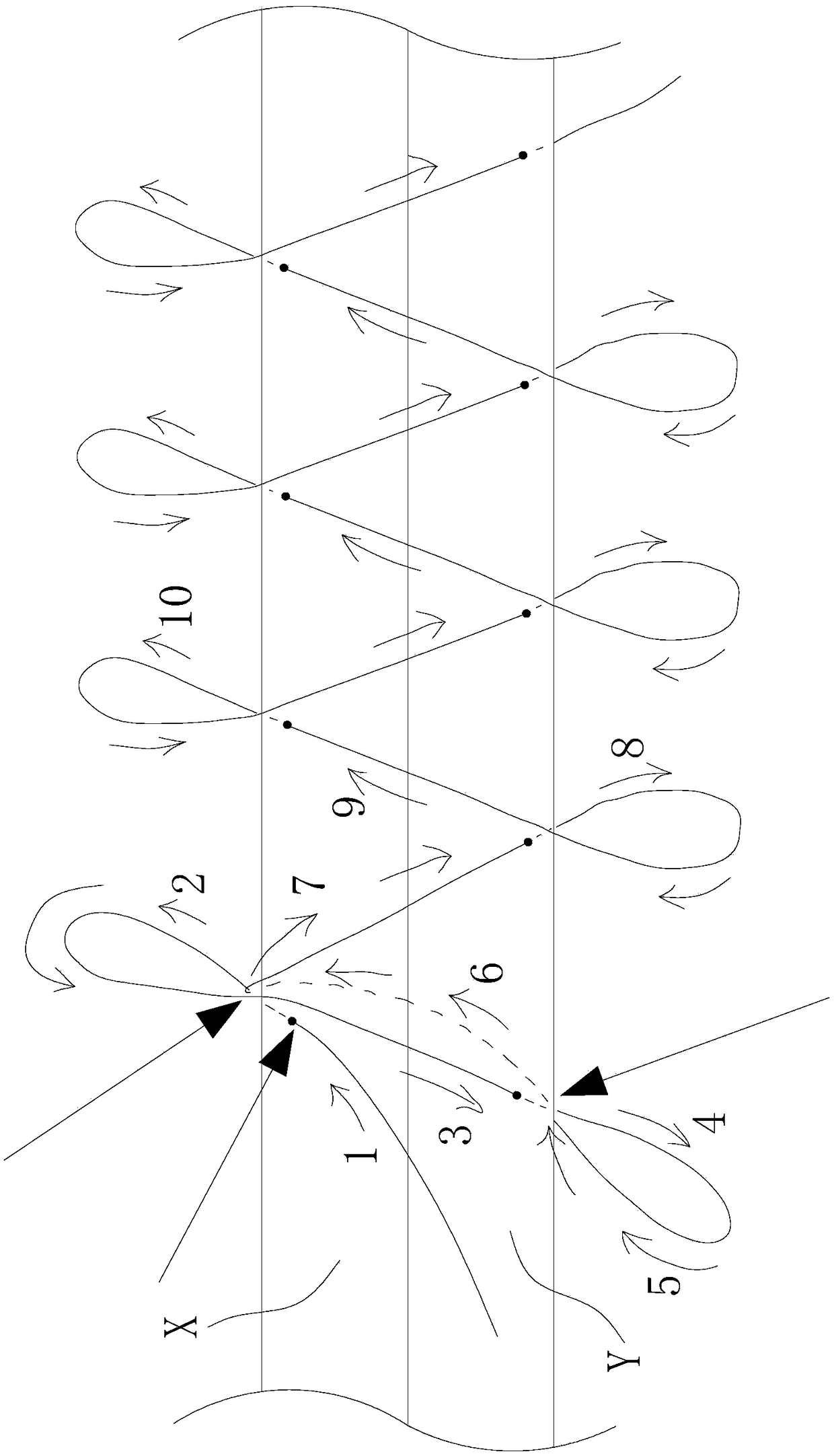 Splicing needle method for splicing and sewing double-sided fabrics