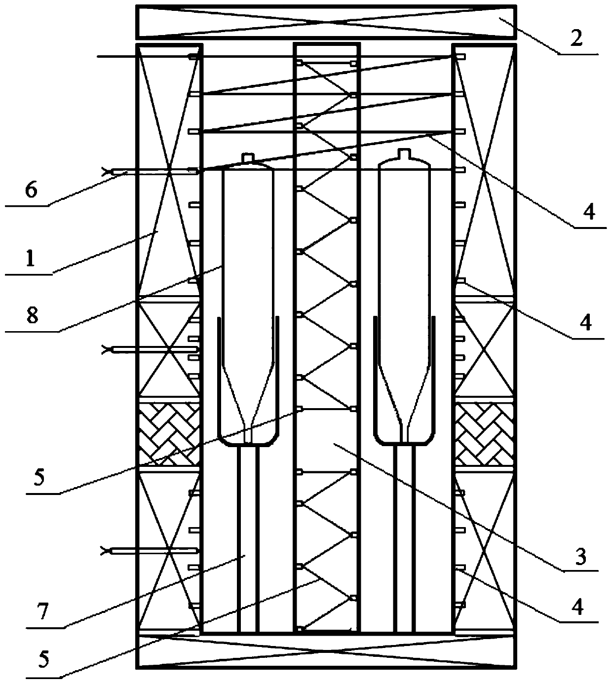 Multi-crucible gradient condensation crystal growth device and method for growing large-size lanthanum bromide single crystal by using same