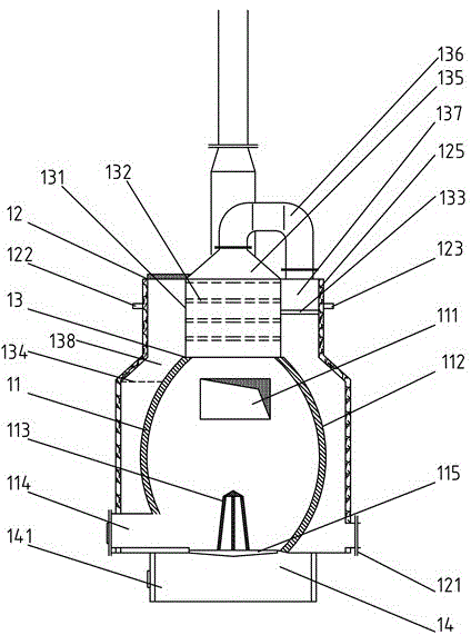 A waste incineration treatment device