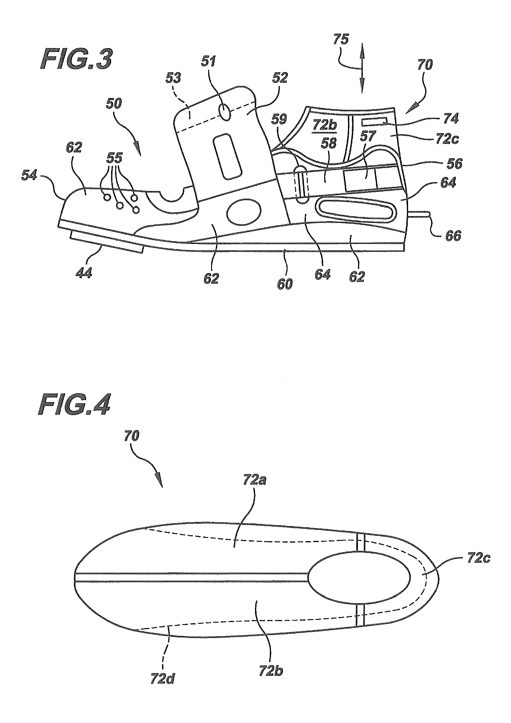 Rowing shell shoe system