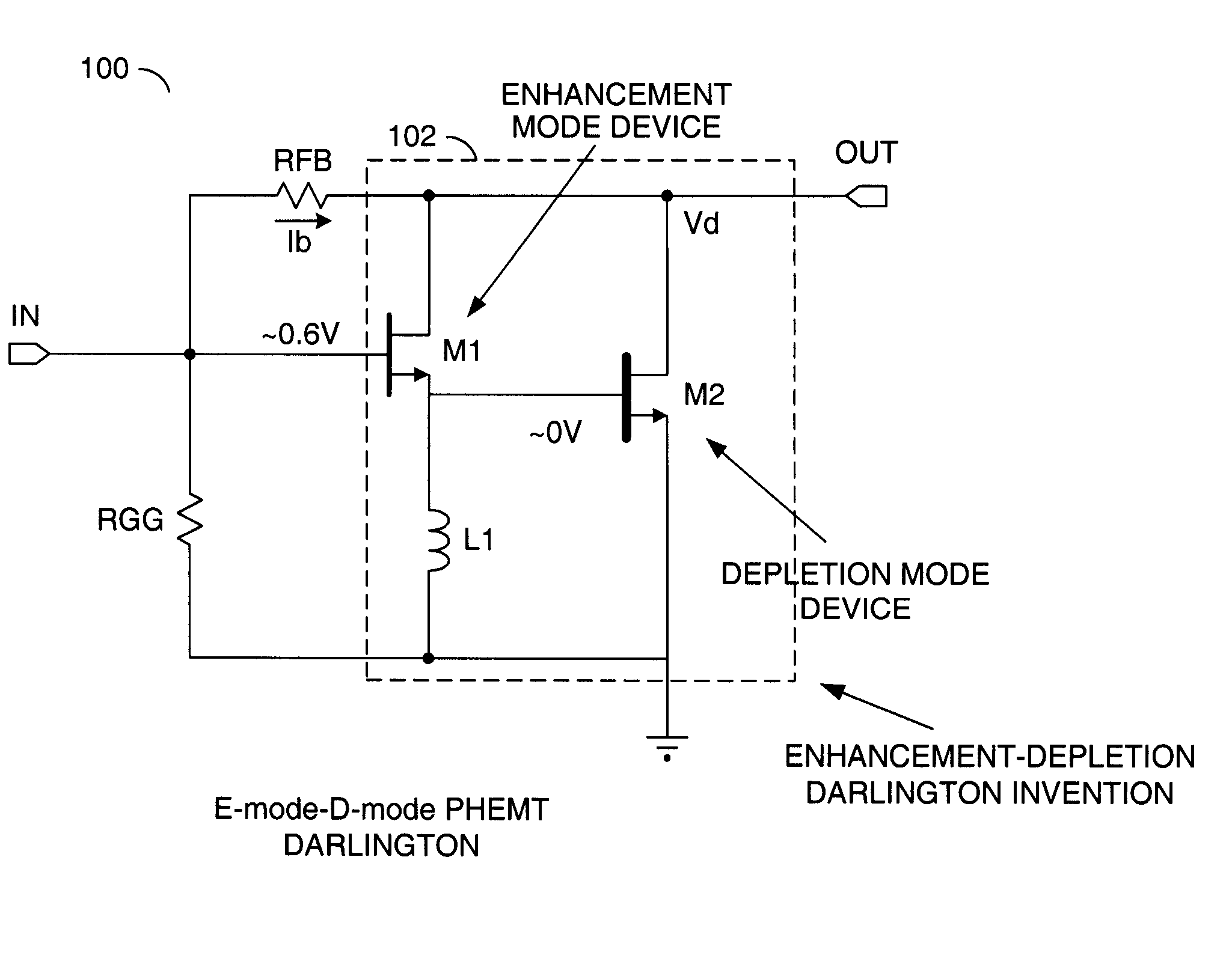 Enhancement-depletion Darlington device