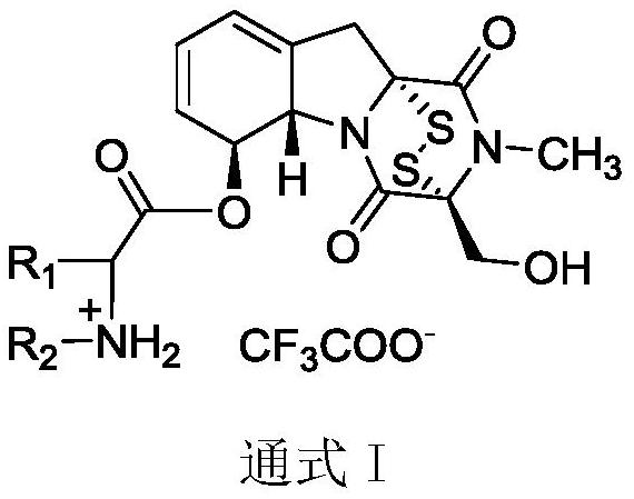 L-amino acid-6-gliotoxin ester trifluoroacetate and preparation method thereof