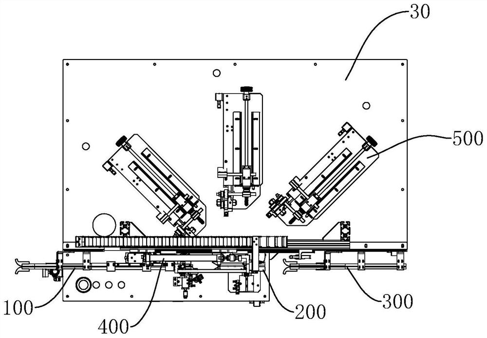Hang tag stringing device and method