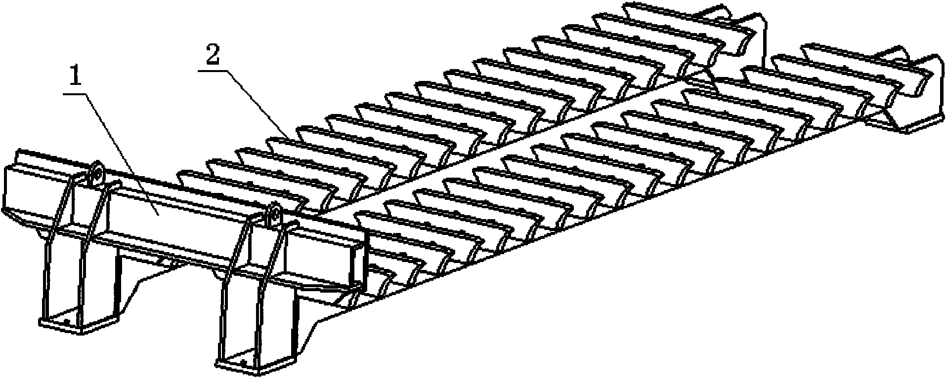 Manufacturing method of steel-rolling cooling bed roller-oriented support platform