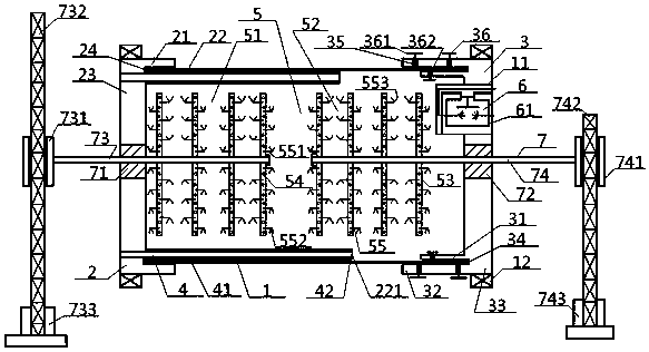 Construction device for washing coal ash stirring device