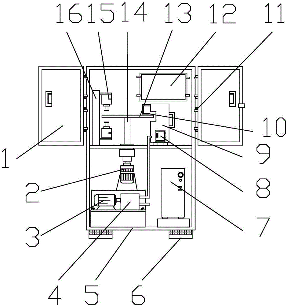 Gas-carrying vibration reduction type optical image screening machine capable of measuring stability of rotary disc