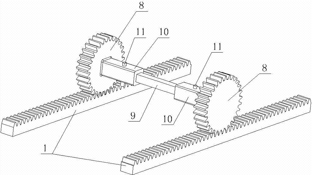 Connecting structure of sliding-rail synchronous gears