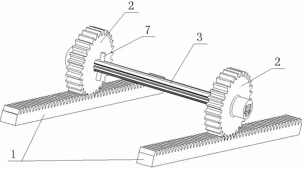 Connecting structure of sliding-rail synchronous gears
