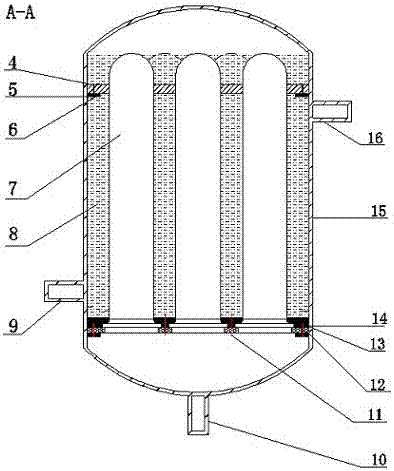 Test-tube membrane component and membrane accumulator with same
