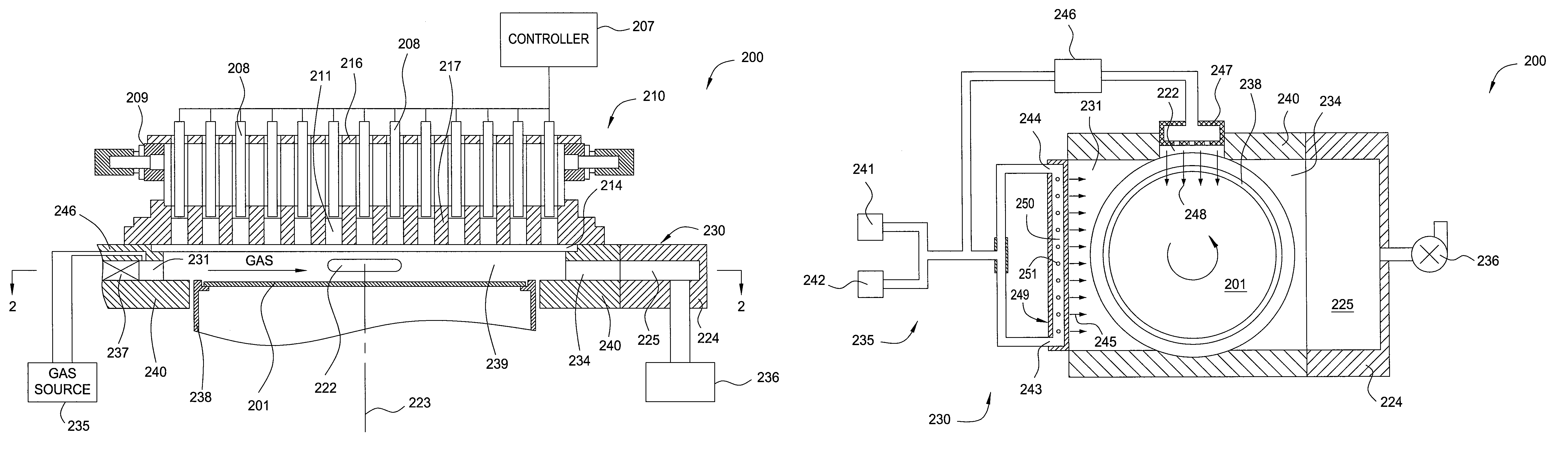 Thermal reactor with improved gas flow distribution