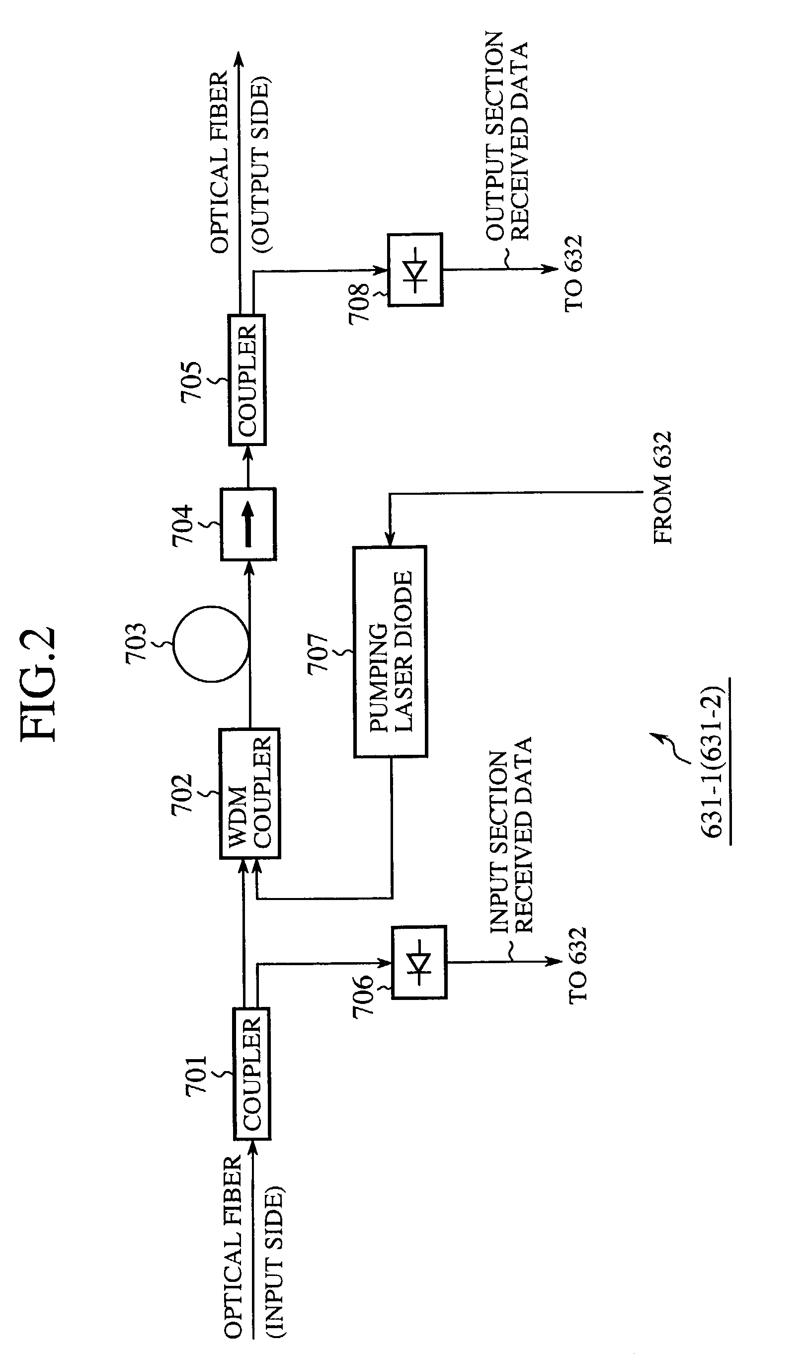 Optical repeating system and optical amplifying repeater control method