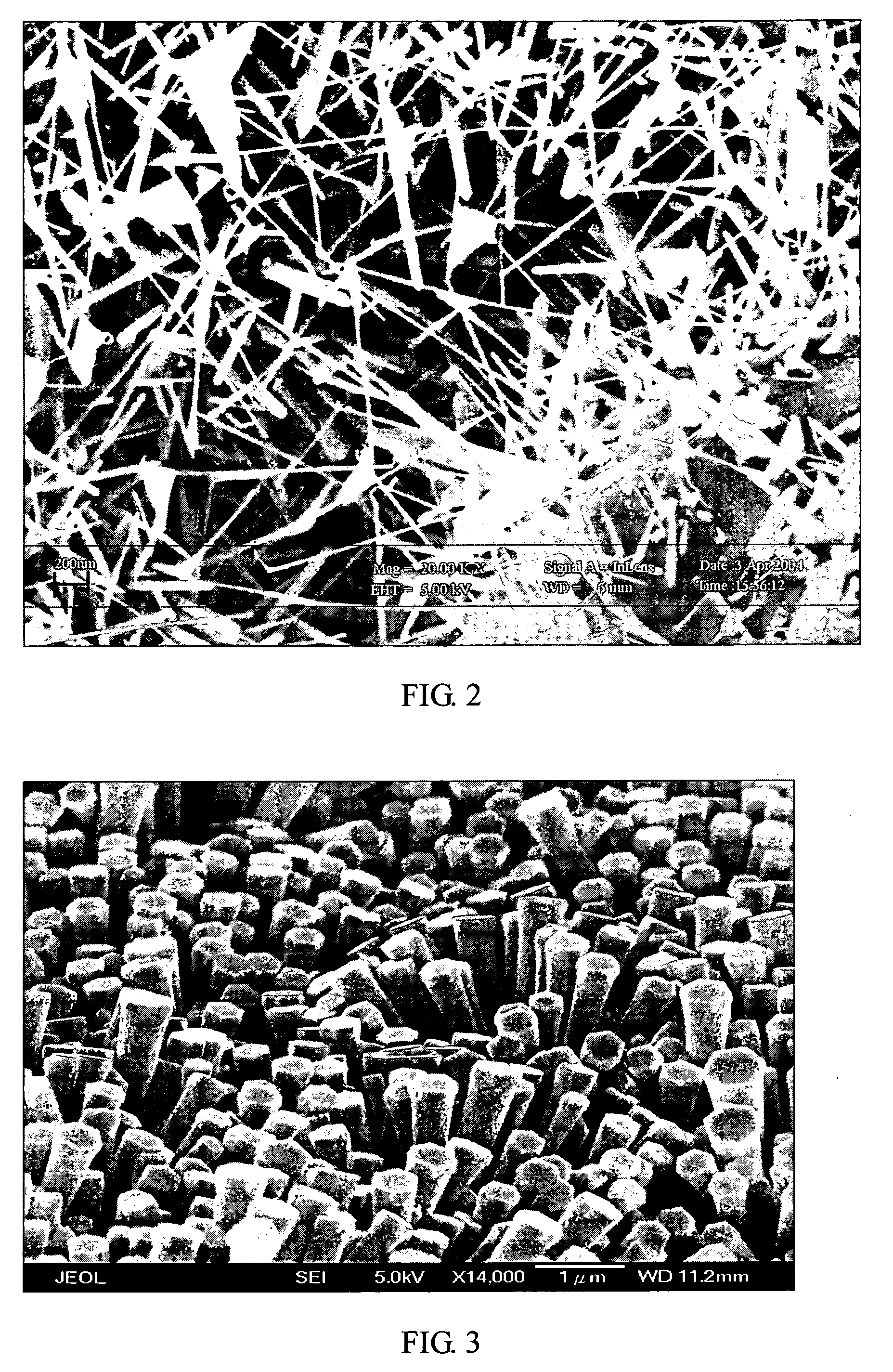 Gas sensor with nanowires of zinc oxide or indium/zinc mixed oxides and method of detecting NOx gas