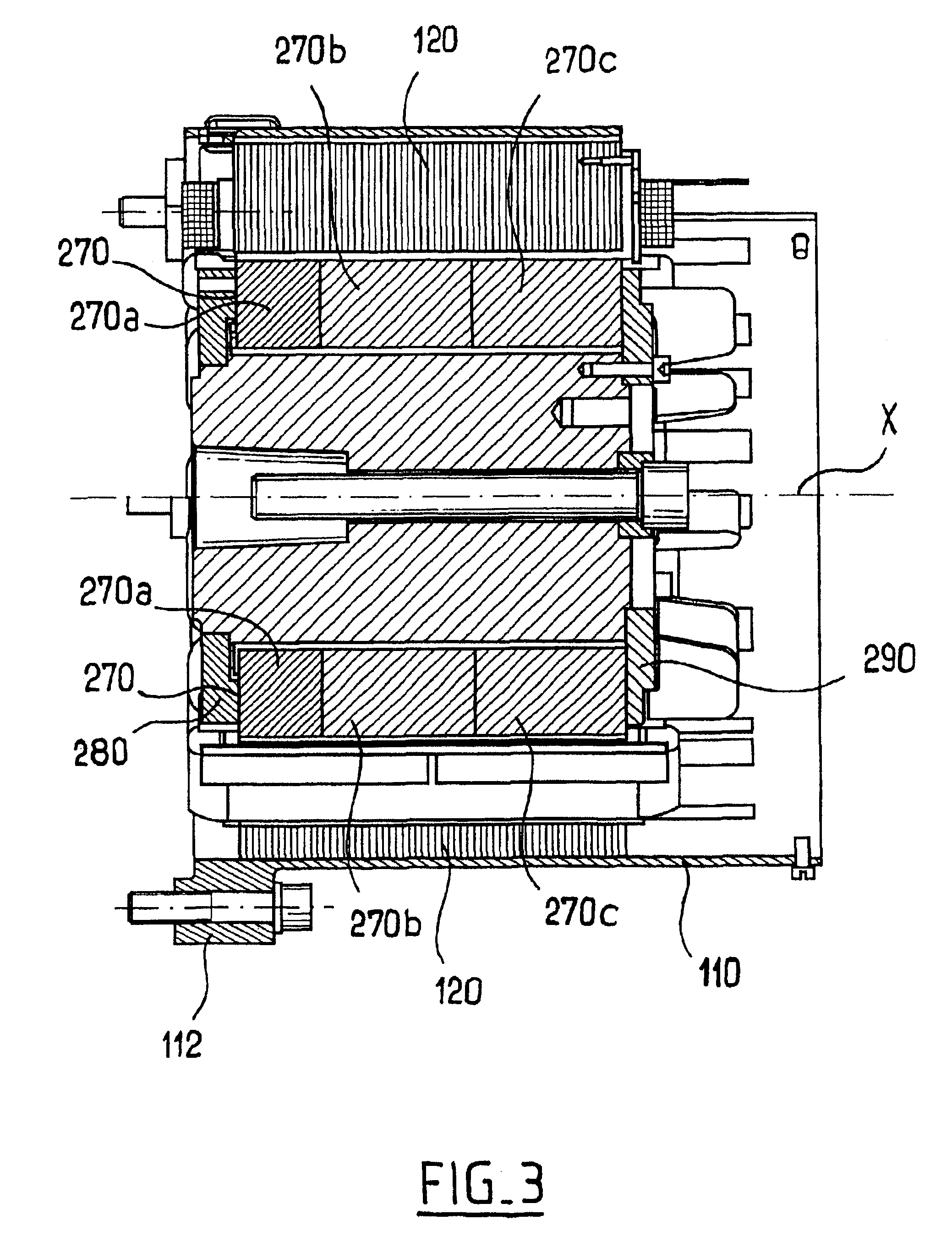 Rotary electric machine having a flux-concentrating rotor and a stator with windings on teeth