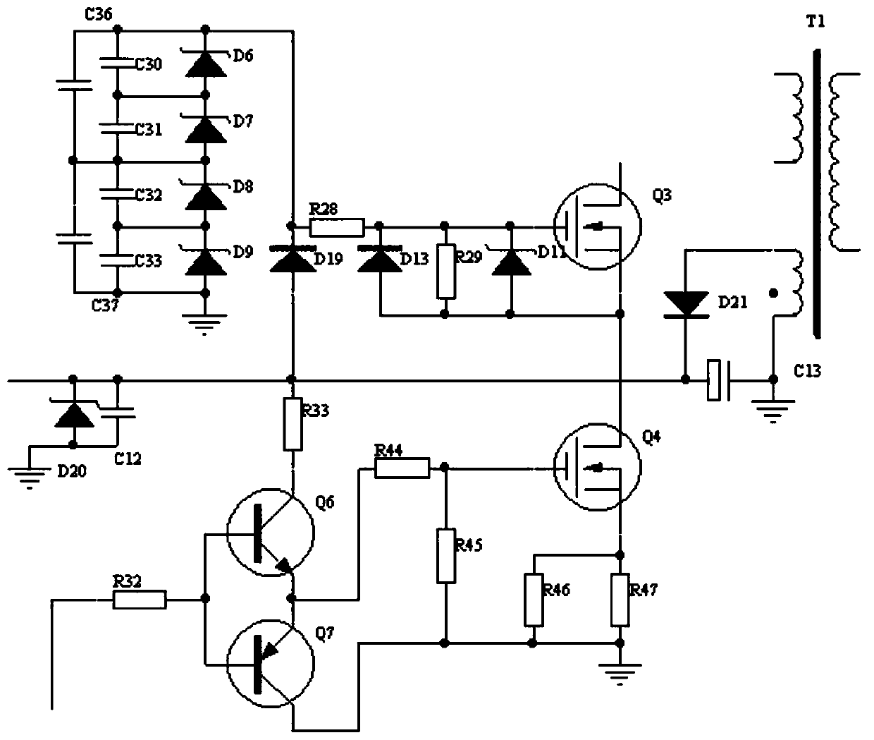 High-frequency and high-voltage photovoltaic switch power supply