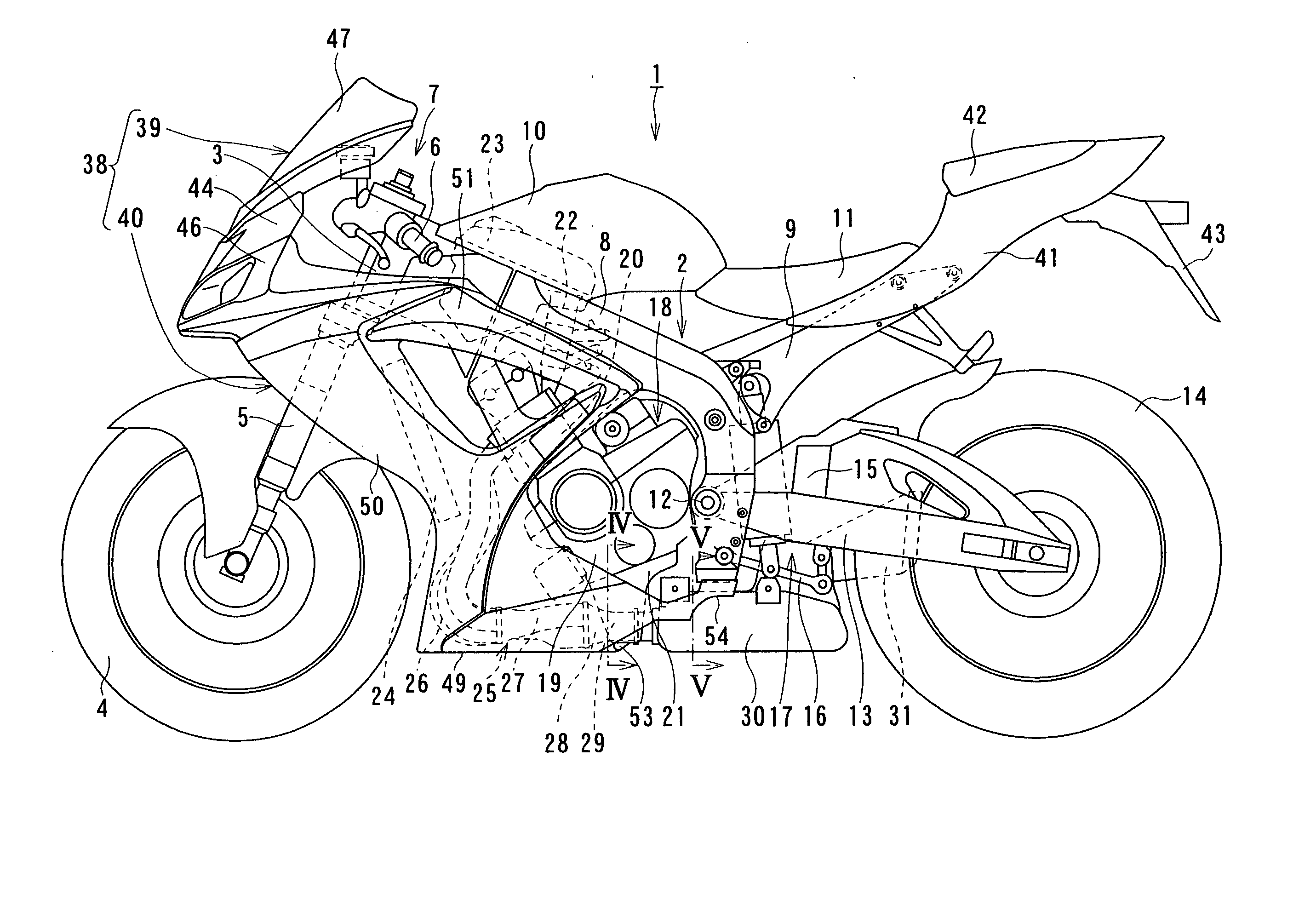 Cowling of motorcycle