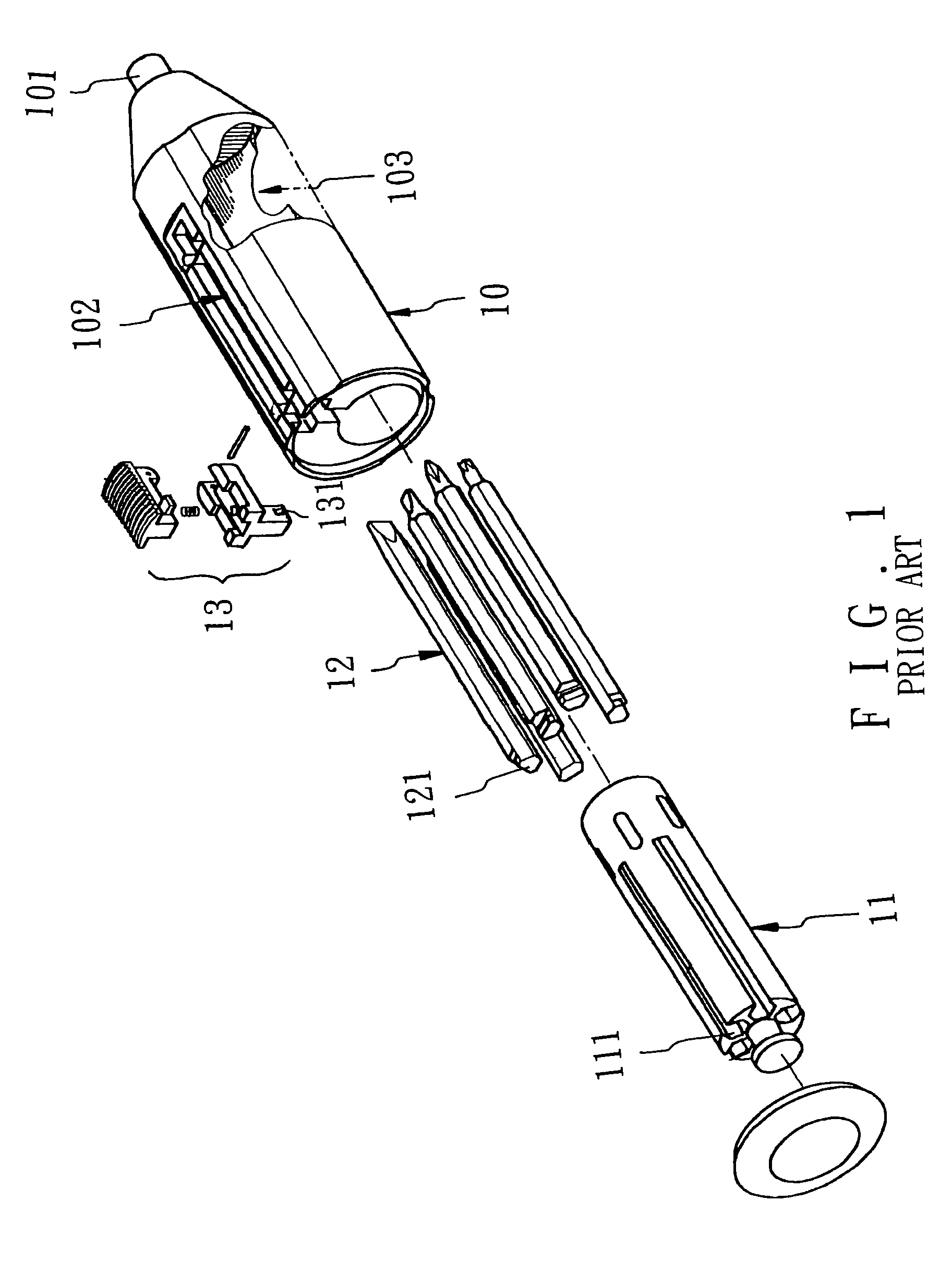 Revolving screwdriver with ratchet device