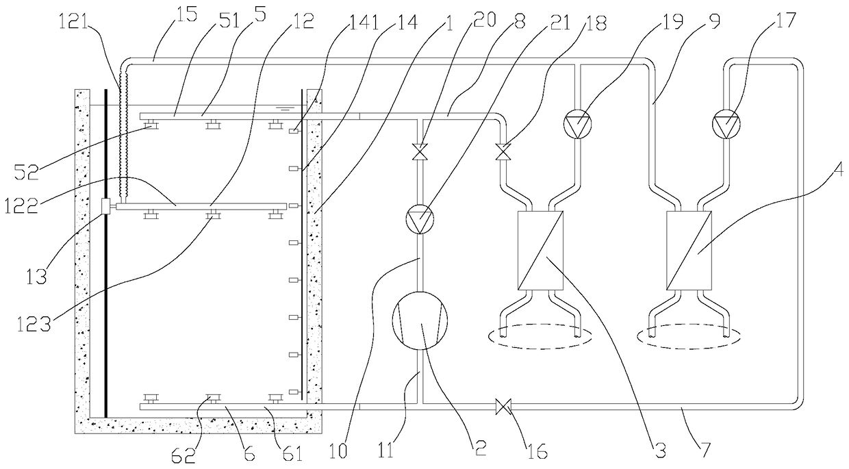 A water cold storage system with dual temperature section cooling function