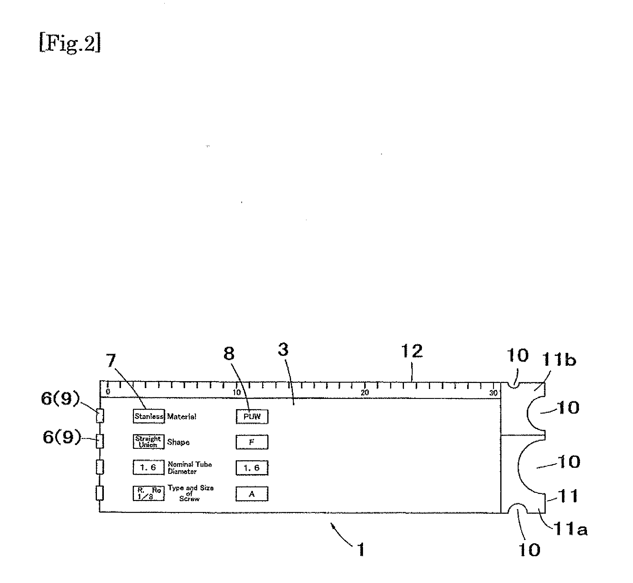 Jig for selecting valve part number or joint part number