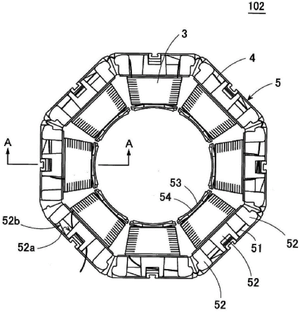 Stator for motor and method for manufacturing same