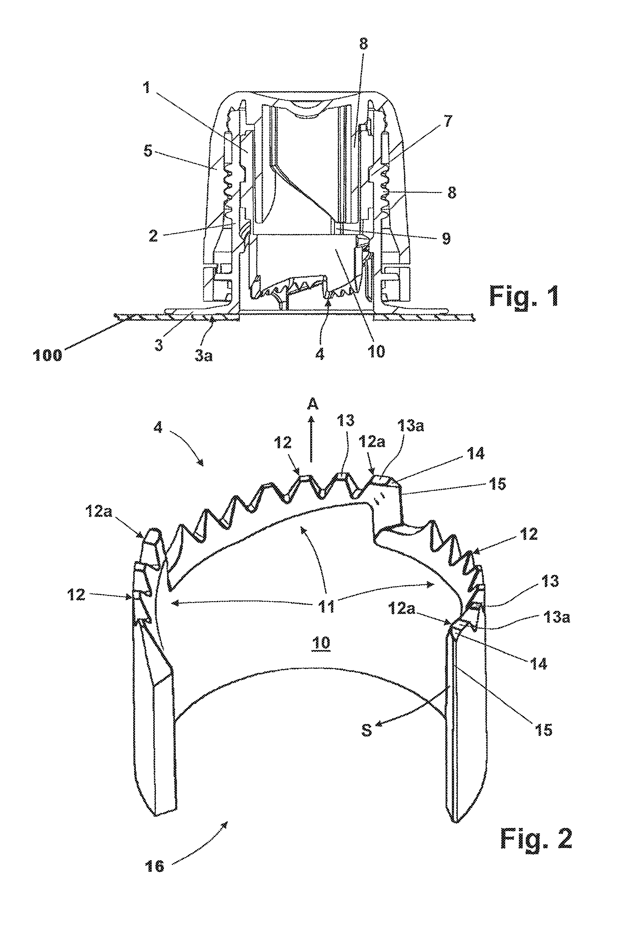 Resealable pouring spout for a bag consisting of flexible film