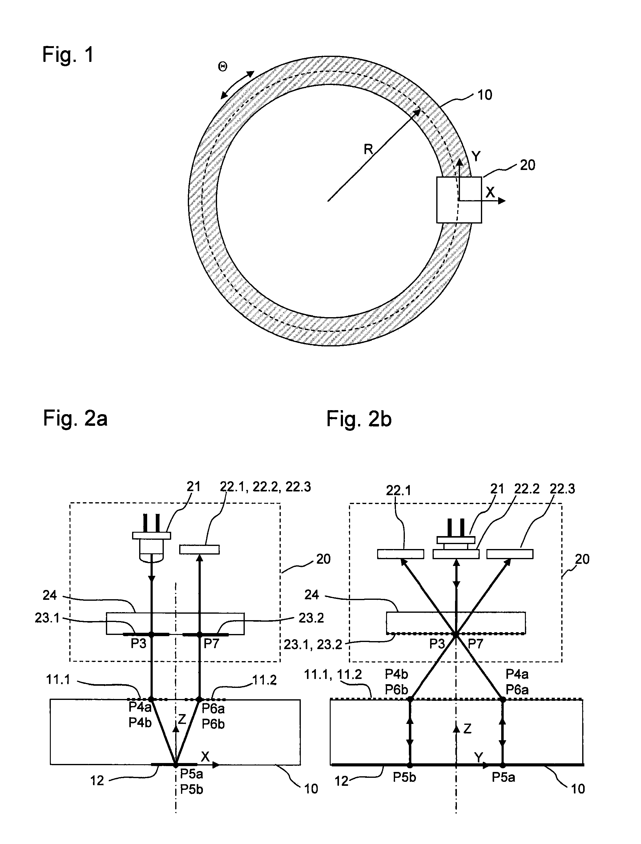 Optical angle-measuring device with combined radial-circular grating