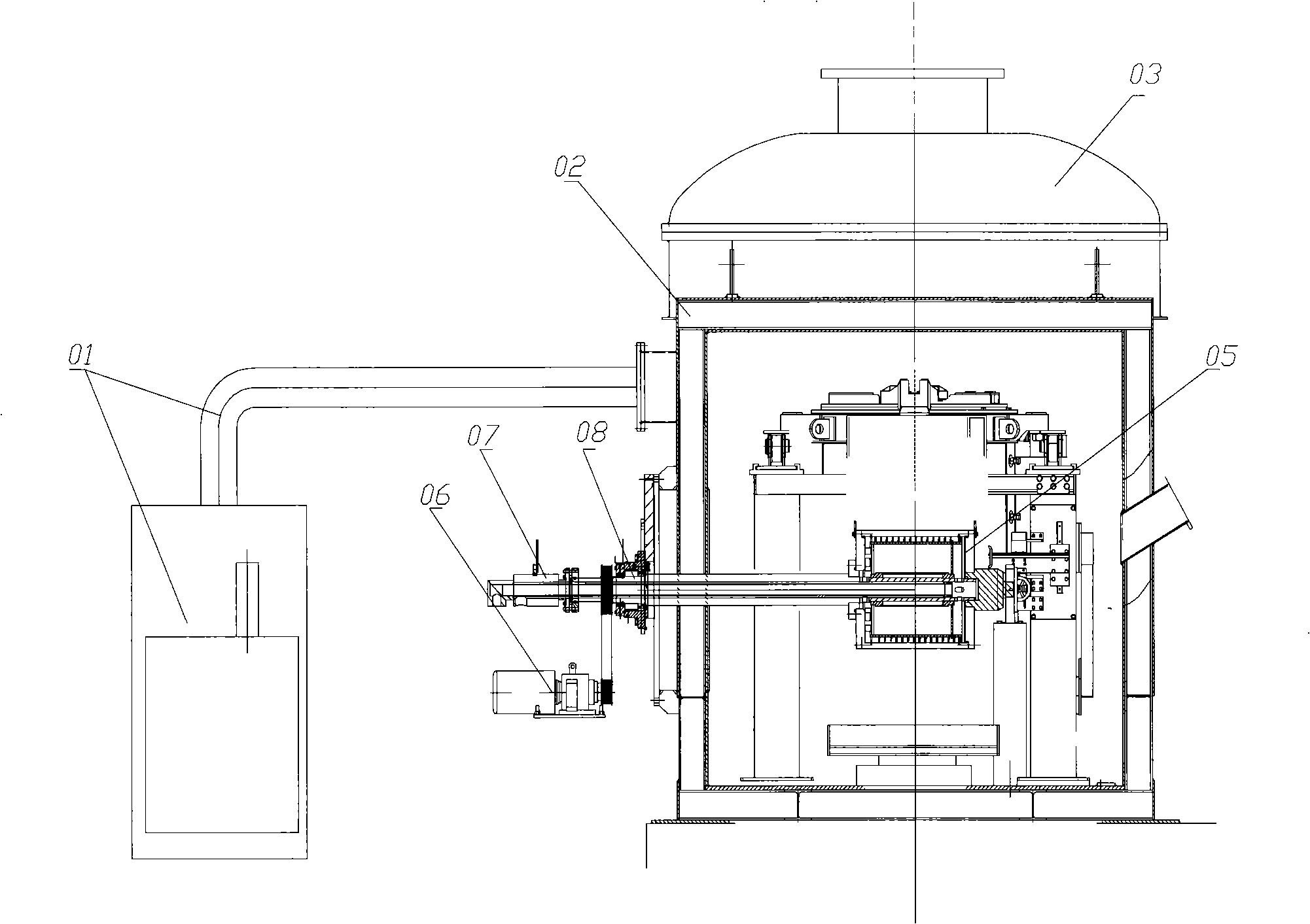 Vacuum induction smelting furnance