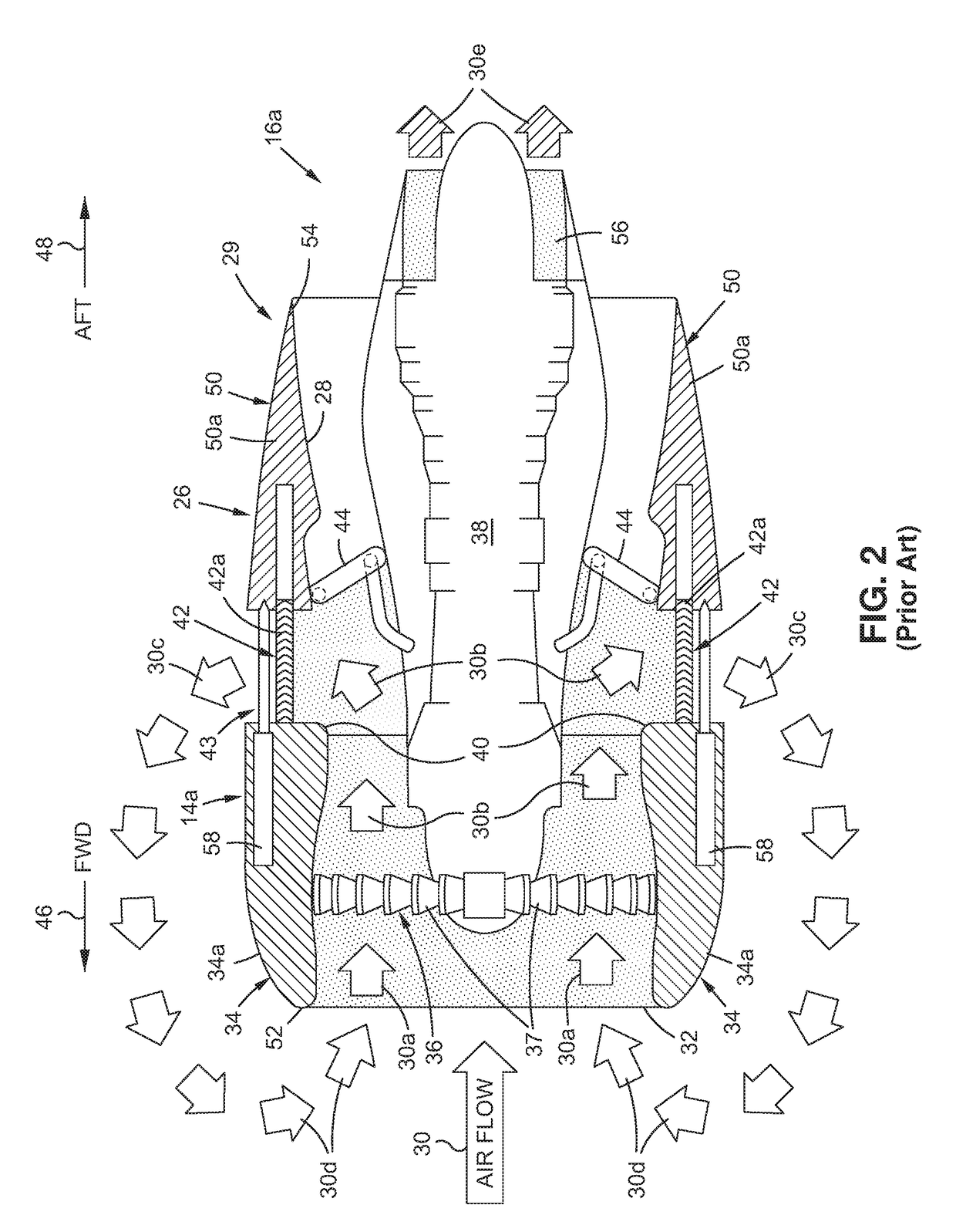 Air flow deflector assembly for a thrust reverser system for reducing re-ingestion of reverse efflux air flow and method for the same