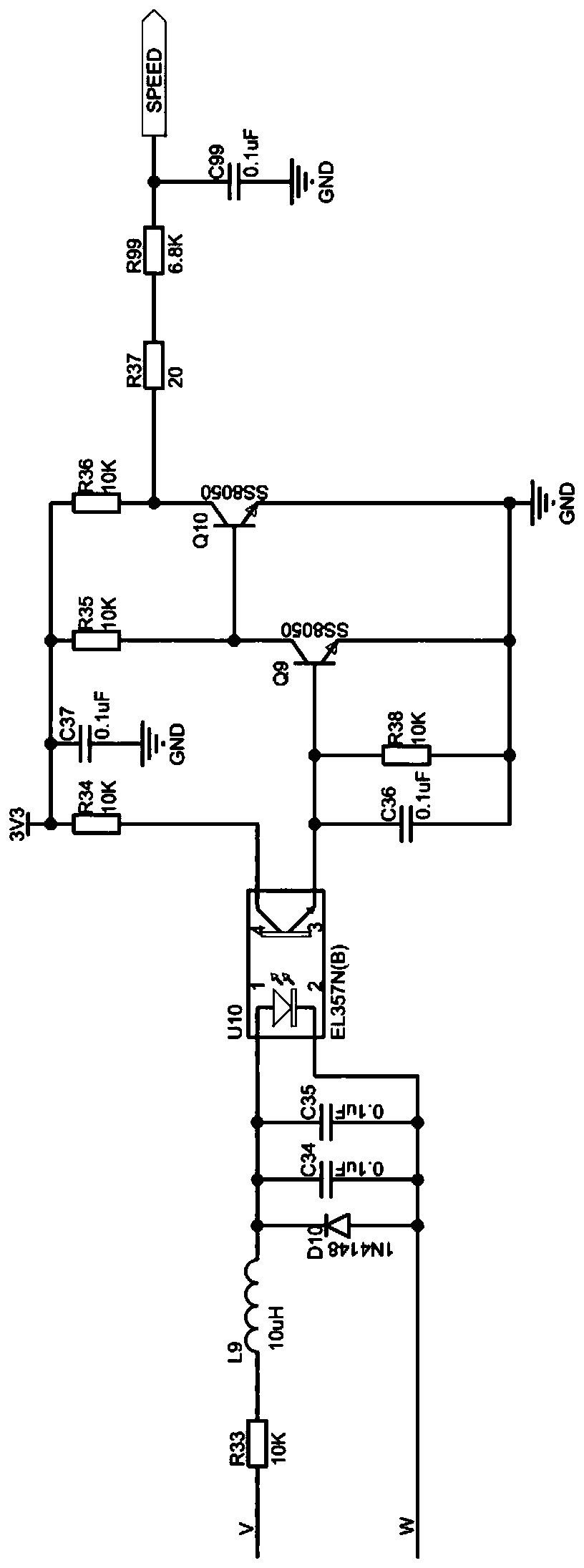 A wind turbine speed control system