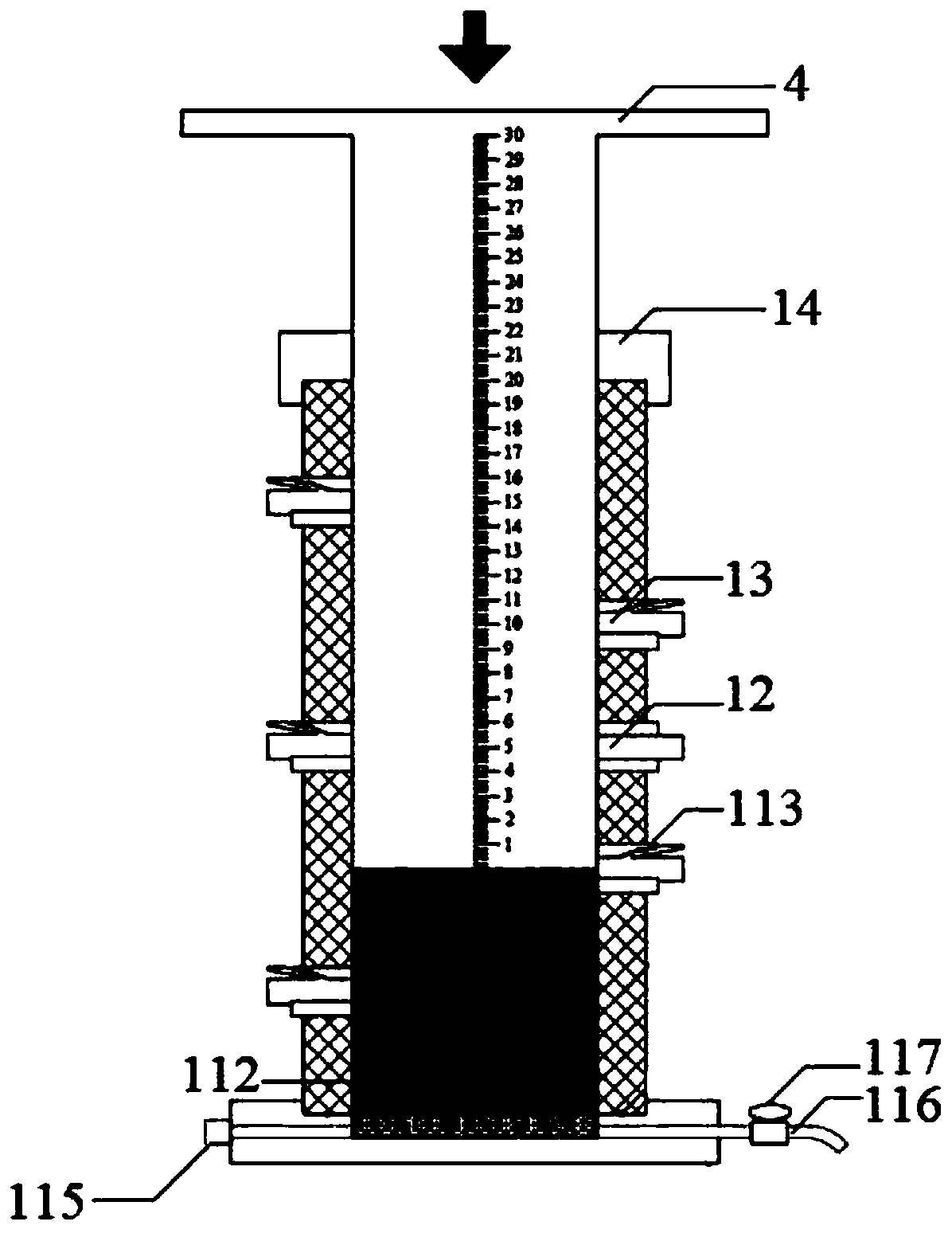 Measurement system for unsaturated infiltration coefficient of subgrade soil and related measurement method of system