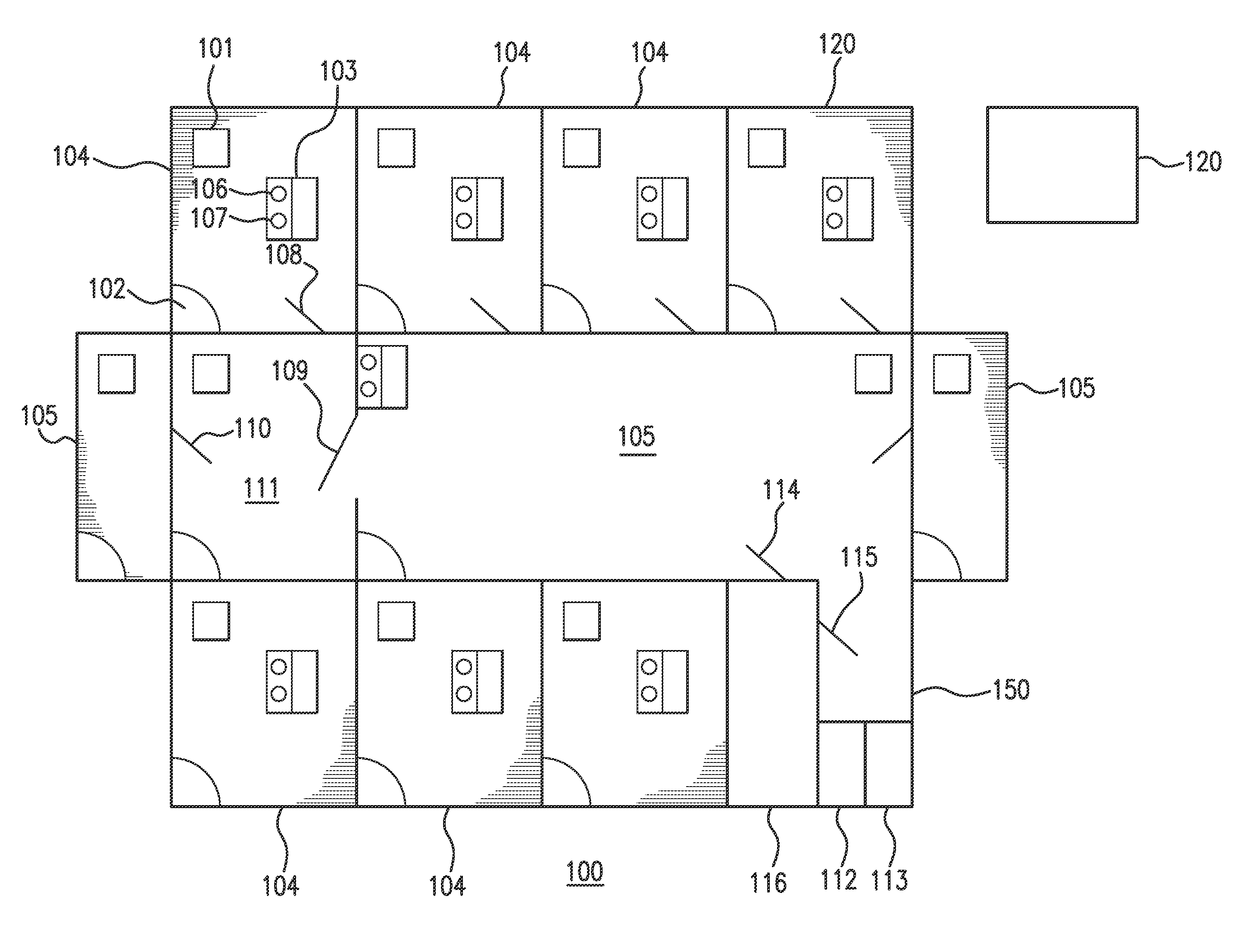 Security system for identifying disturbances in a building