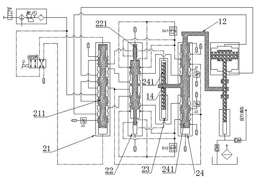 Automatic reversing control system for double-acting cylinder based on travel control
