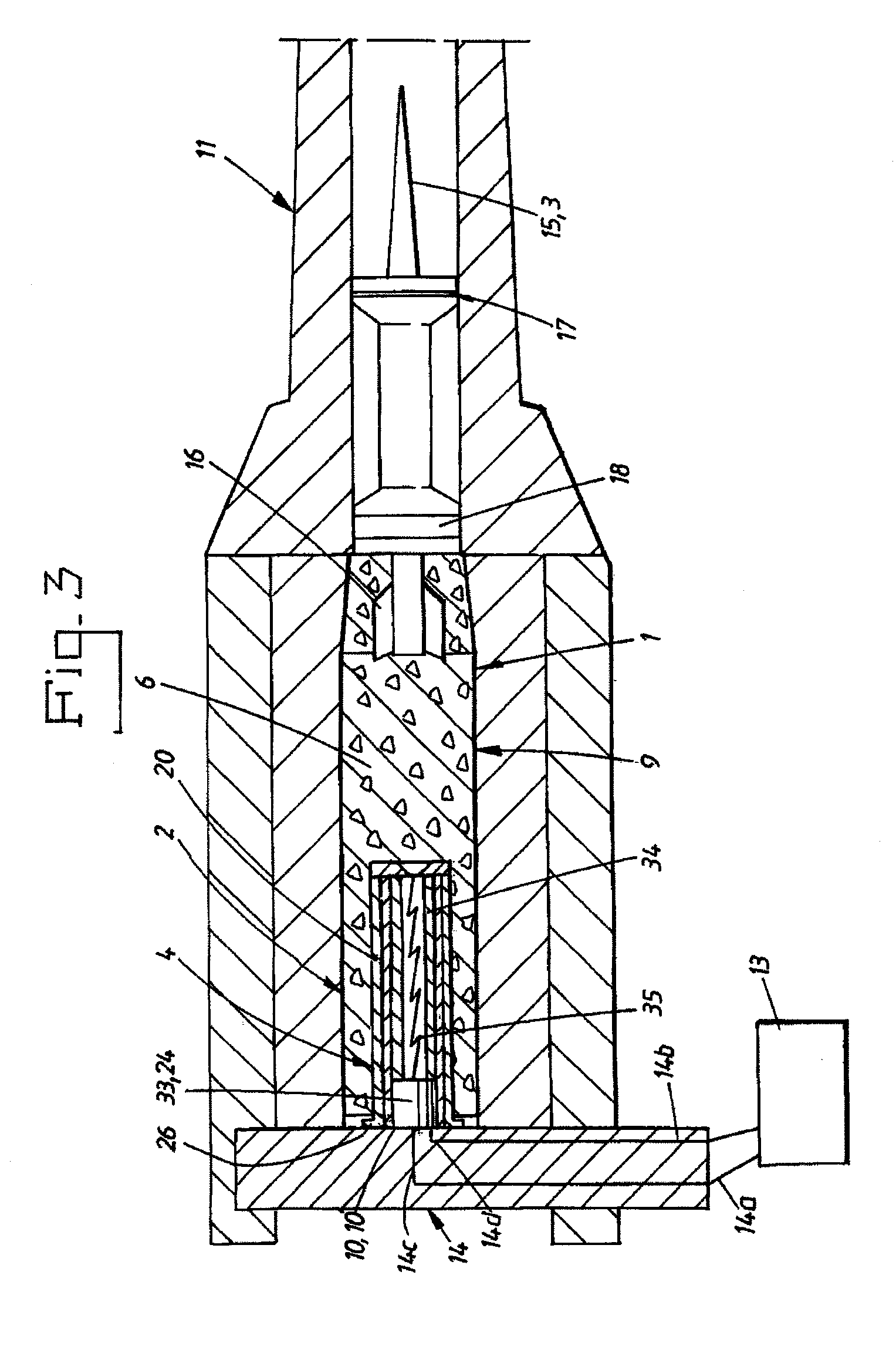 Plasma generator for an electrothermal-chemical weapons system comprising ceramic, method of fixing the ceramic in the plasma generator and ammunition round comprising such a plasma generator