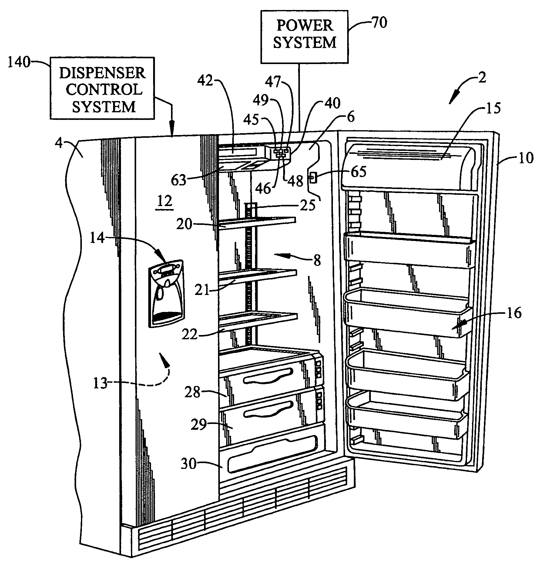 Control system for a refrigerator ice/water dispenser