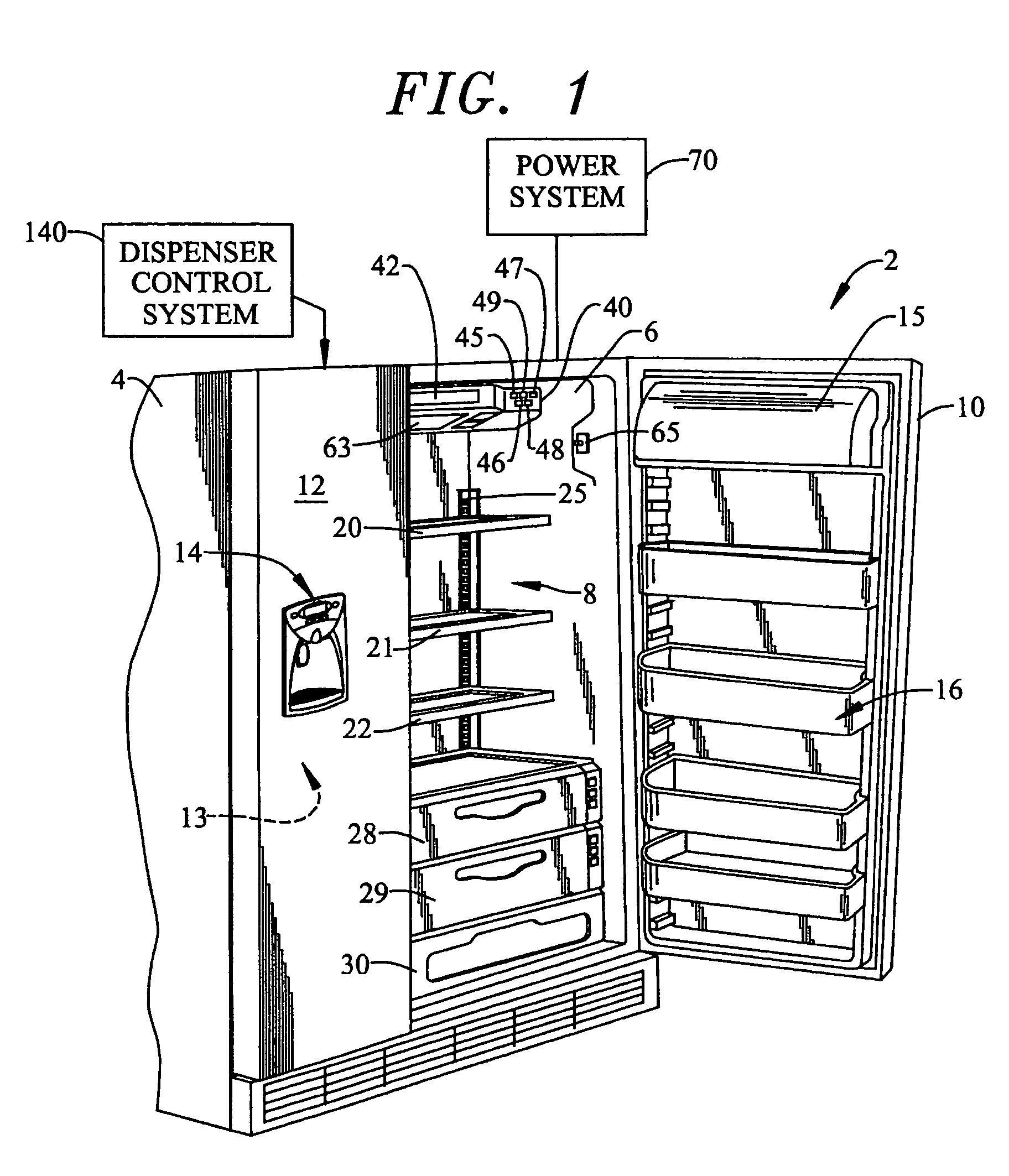 Control system for a refrigerator ice/water dispenser