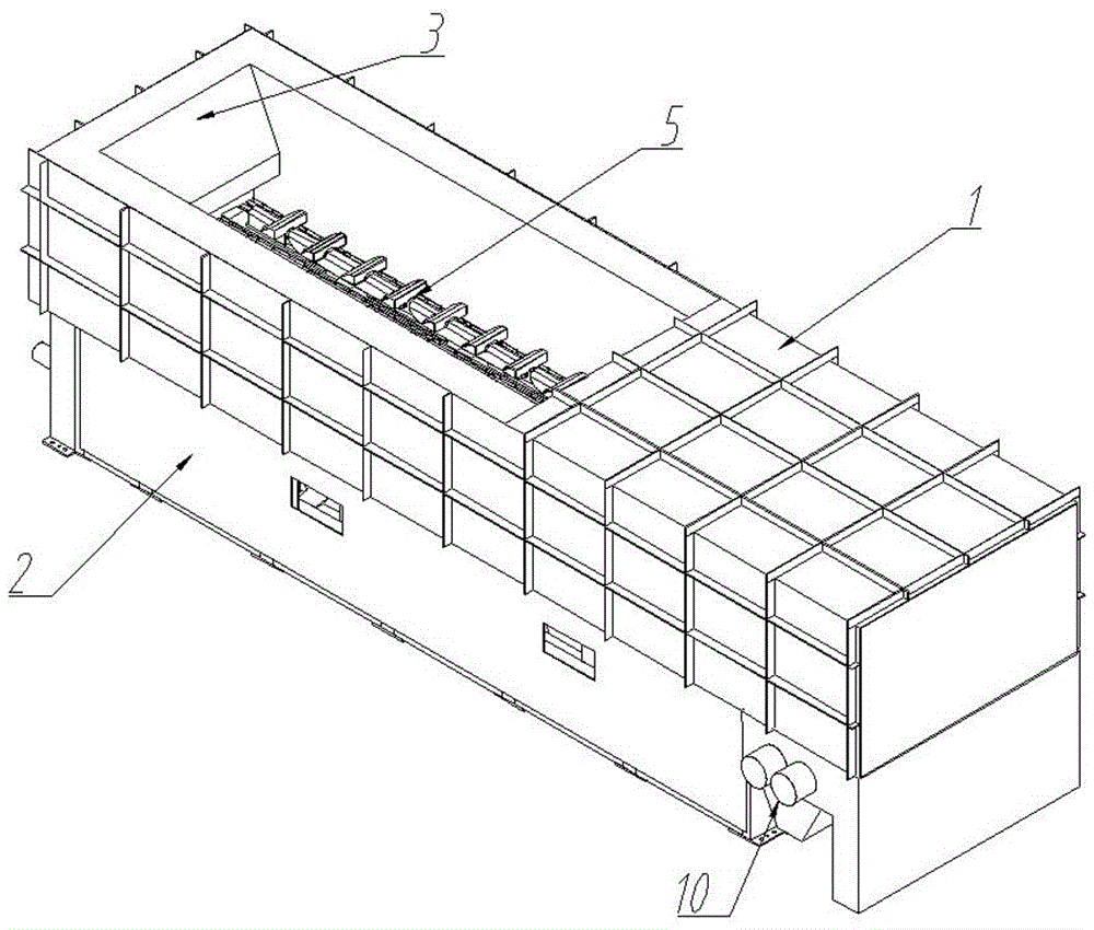 Air-cooled ash cooling device