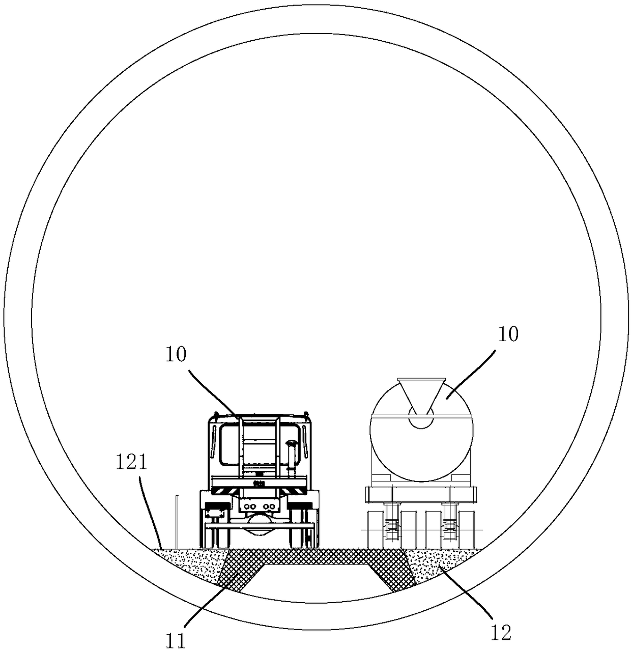 Transporting method and structure for tunnel construction through shield method