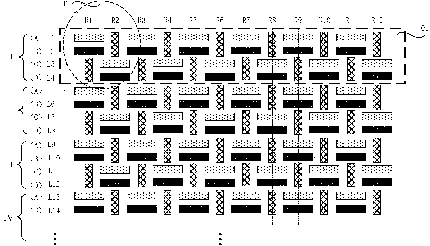 Pixel arrangement structure, display device and display method thereof