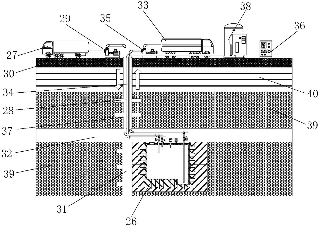 Energy storage warehouse system for deep well and construction method thereof