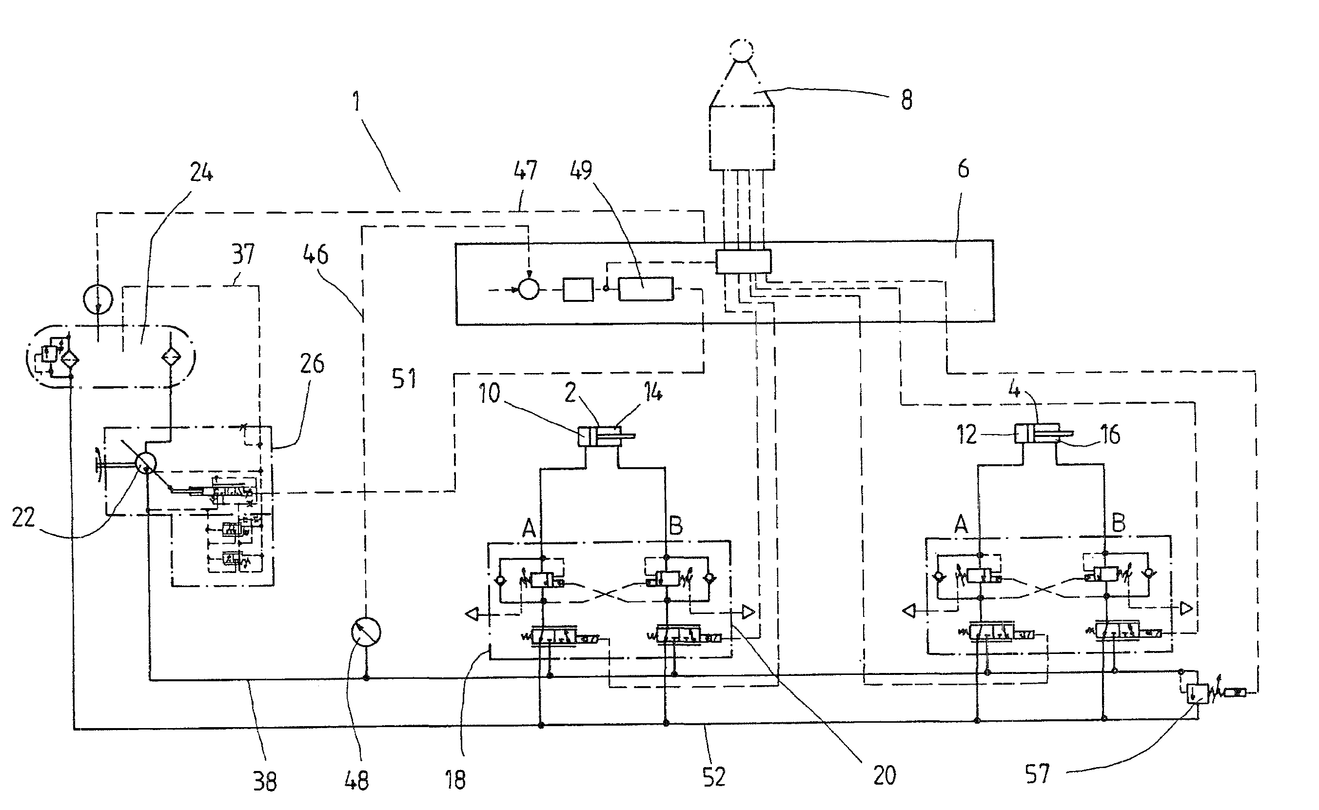 Method and hydraulic control system for supplying pressure medium to at least one hydraulic consumer