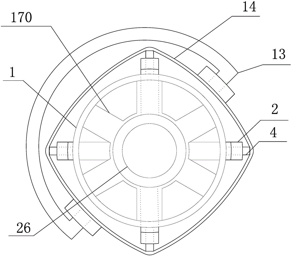 Rotary movable pin self-locking lifting prismatic barrel hand pressing rotary mop jet flow cleaning and spin-drying device