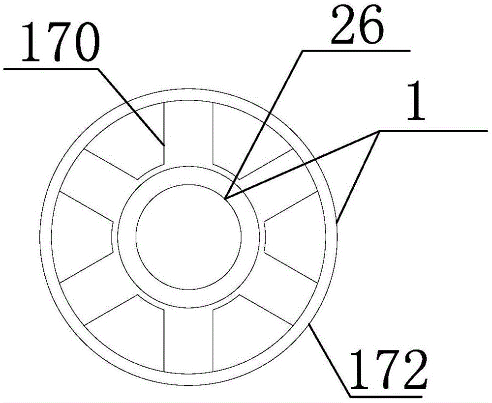 Rotary movable pin self-locking lifting prismatic barrel hand pressing rotary mop jet flow cleaning and spin-drying device