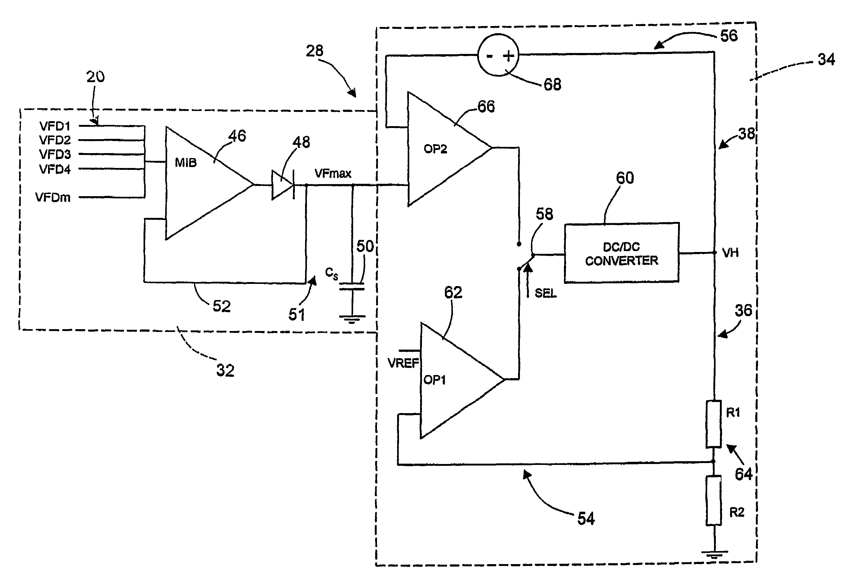Driver for an OLED passive-matrix display