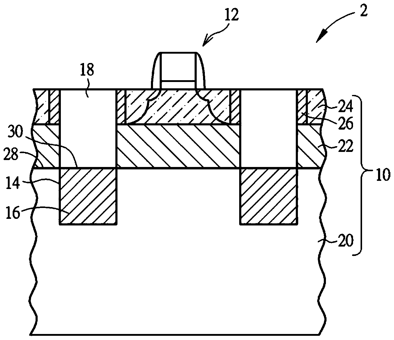 Harmonic effect inhibiting semiconductor structure and method for forming the same