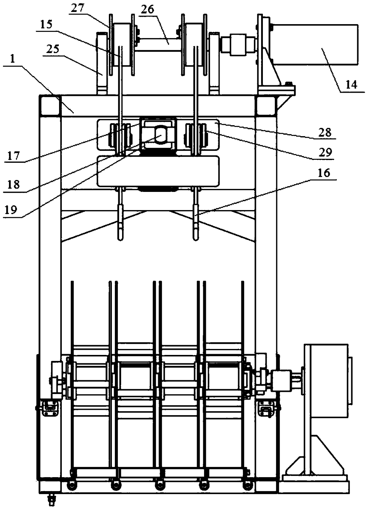 Vehicle-mounted type cable take-up and pay-off mechanism and take-up and pay-off cable car