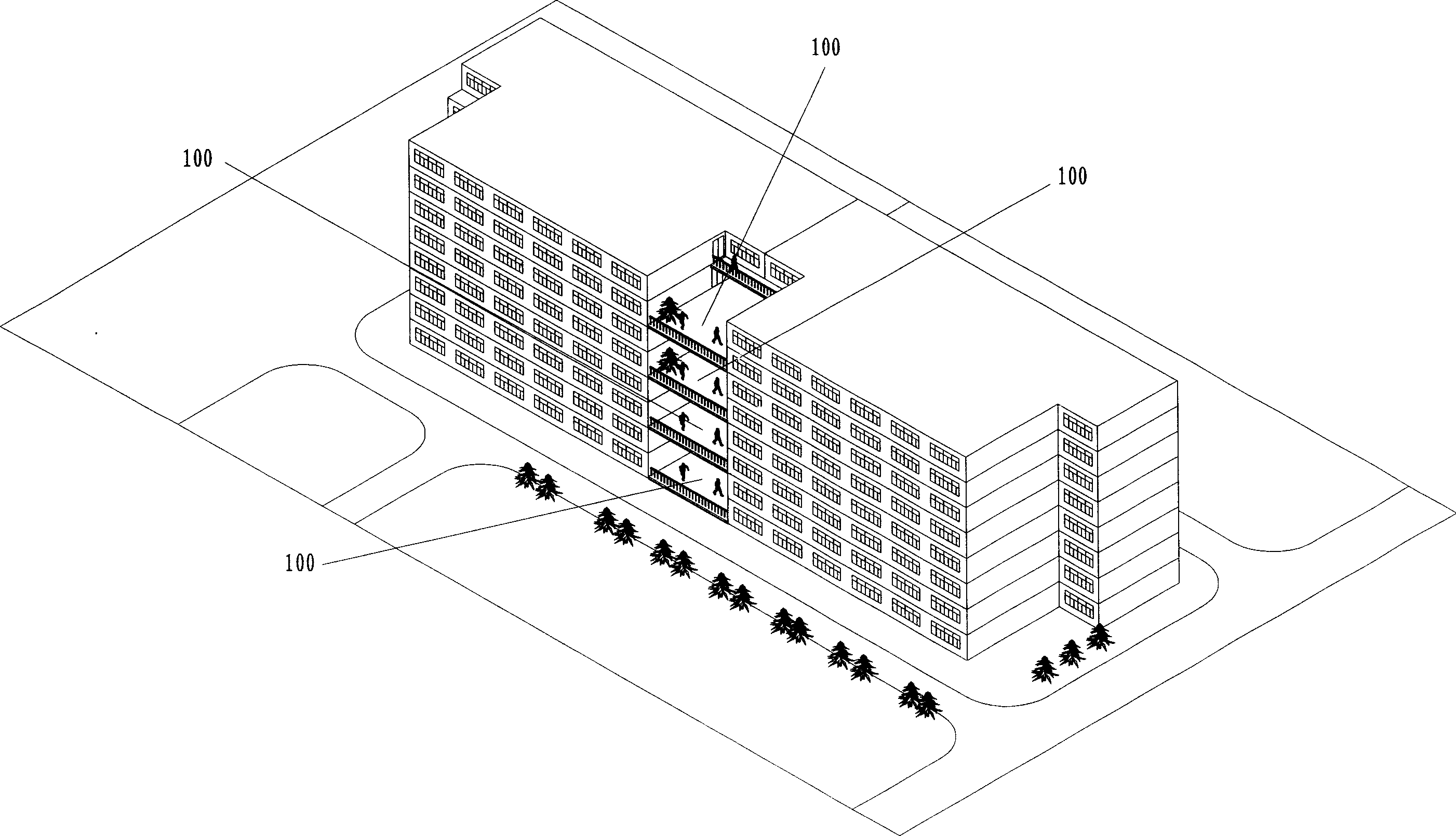 Multilayered or highrise building