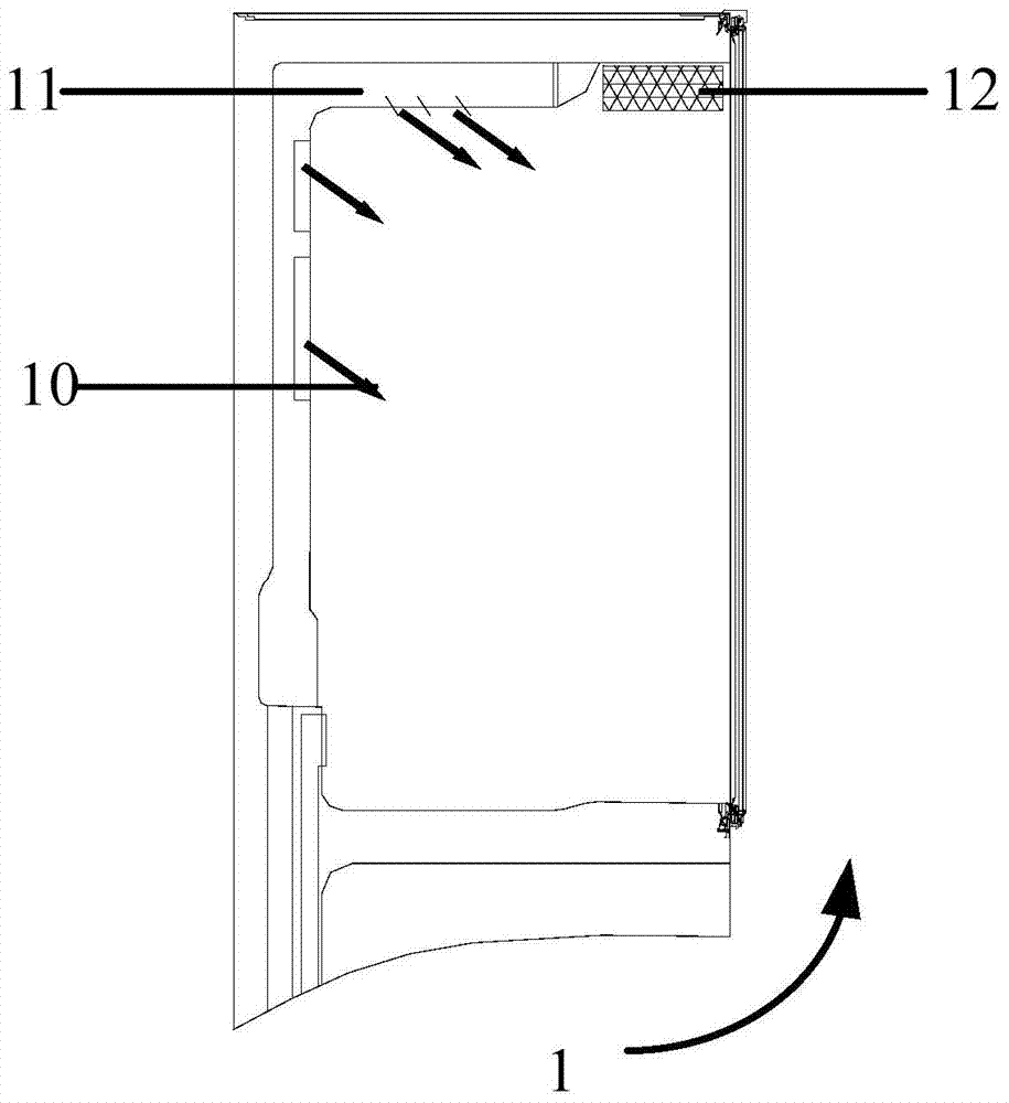 Air duct structure and refrigerator