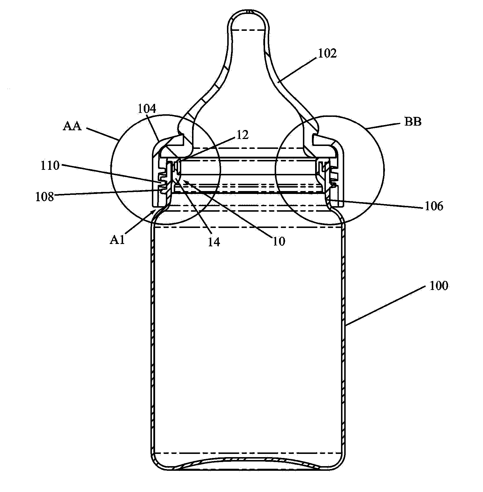 Container and venting mechanism assembly