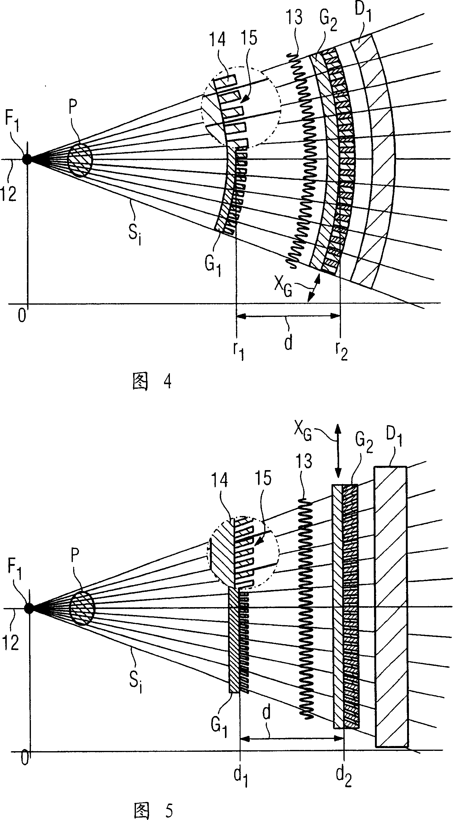 Focus detector arrangement for generating phase-contrast X-ray images and method for this